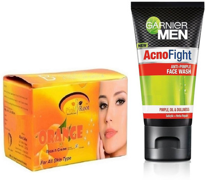 

Pink Root ORANGE BLEACH 250G WITH GARNIER ACNO FIGHT FACEWASH(Set of 2)