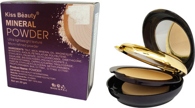 

Kiss Beauty Mineral Powder Ultra Lightweight Texture Micro Refined Powder Compact(White)