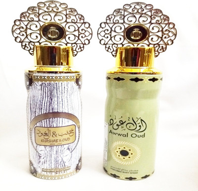 

ARABIYAT KHASHAB AND OUD WHITE AND AWWAL OUD Perfume Body Spray - For Men & Women(400 ml, Pack of 2)