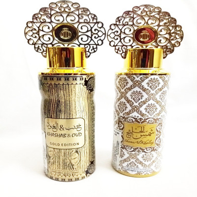 

ARABIYAT KHASHAB AND OUD GOLD EDETION AND SHAMS AL KHALEEJ Perfume Body Spray - For Men & Women(400 ml, Pack of 2)