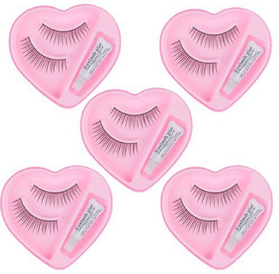 

Gjshop eyelash/eyelash with glue/10 packs of eyelash (Pack of 5)