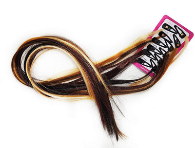 

Prime Beautiful Synthetic Hair extension For Girls & women Hair Accessory Set(Gold, Black)
