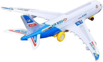 

TOYGALAXY Airbus A380 Electric Aeroplane Toy With Lights And Sound, Bump And Go Action Toy Plane(White)