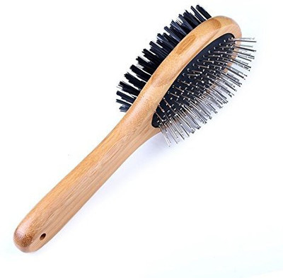 

Smartcraft Bamboo Groom Combo Brush for Pets (Small) Curry Comb for Dog, Cat, Horse