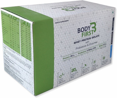 

BodyFirst Whey Protein - Whey Protein Isolate with Probiotics and Enzymes, 1 Kg (Chocolate) Whey Protein(1024 g, Chocolate)