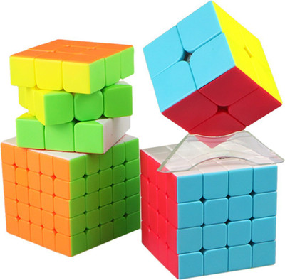 

Metro Toys Abs Plastic Rubiks High Speed Stickerless Magic Brainstorming Puzzle Rubick-Cube - Combo set of 4 (2x2 3x3 4x4 5X5 Cubes) (Multicolour) (4 Pieces)