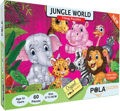

Pola Puzzles Jungle World 60 Pieces Jigsaw Puzzles, Puzzles for Kids Age 5 Years and Above. Size: 37 cm X 24 cm(60 Pieces)
