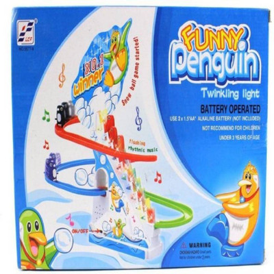 

Starsky Presents Penguin Track Race Toy Set With Twinkle Light For Kids (Multicolor)Â Â (Multicolor)