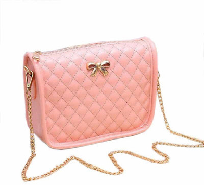 

RMElegance Women Evening/Party Pink PU, Synthetic Leather Sling Bag