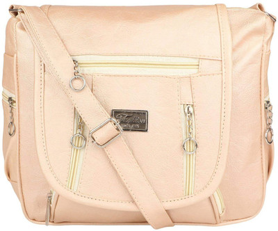 

Bizarre Vogue Women Casual Beige PU Sling Bag