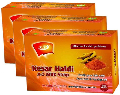 

SLT AYURVEDA KESAR HALDI SOAP (PACK OF 3)(225 g, Pack of 3)