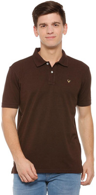 Allen Solly Solid Men Polo Neck Brown T-Shirt
