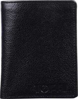 

toffil Men Casual Black Genuine Leather Wallet(6 Card Slots)