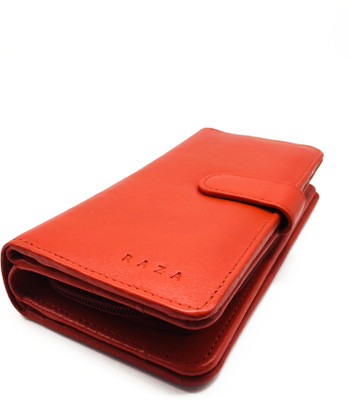 

Raza Women Formal, Casual Brown Genuine Leather Wallet(11 Card Slots), Red