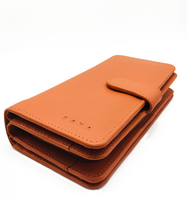 

Raza Women Orange Genuine Leather Wallet(11 Card Slots)