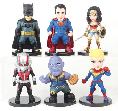

imodish Marvel Avengers Infinity War 6 Pcs. / Set Ant Man, Superman, Batman, Thanos, Wonder Woman 10 Cms. Action Figure(Multicolor)