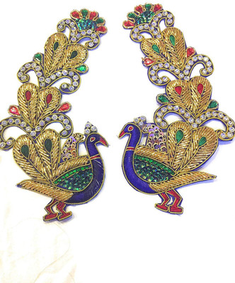 

xldreams 2 Beautiful Peacock Patches for Blouse/Lehenga