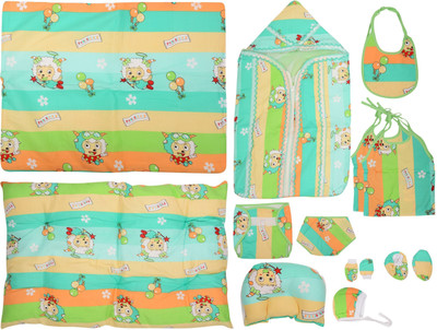 

VParents Baby Care Gift set for new Born (Pack of 11 )(Green)