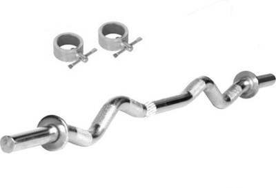 

StepInnStore 'BEST QUALITY' 3*FT CURL ROD FOR BICEPS AND TRICEPS WITH 2 LOCK Weight Lifting Bar(Silver)