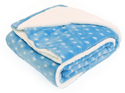 

Cute Gang Polka  Coral Blanket(Microfiber, Sky Blue