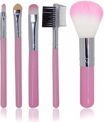 

Boldnyoung 5 Pcs Mini Pink Eyeshadow Foundation Eyebrow Lip Makeup Brush Fine Beauty Pack(Pack of 5)