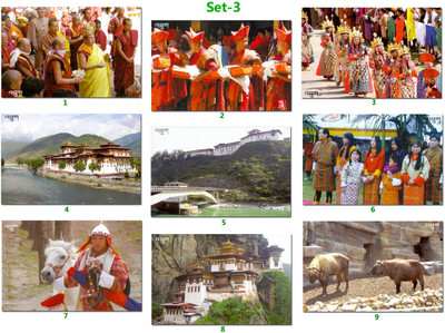 

postcard Bhutan Picture Postcards (Set-3) Post Card(Multicolor, Pack of 9)