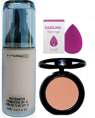 

DAZZLING Sponge Puff & Mac MAtchmaster Foundation & Cpmpact(Set of 3)