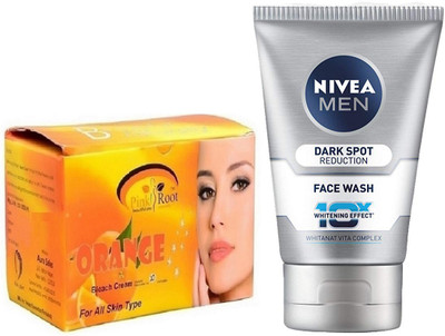 

Pink Root Orange Bleach 250g WITH Men Dark Spot Reduction Face Wash(Set of 2)
