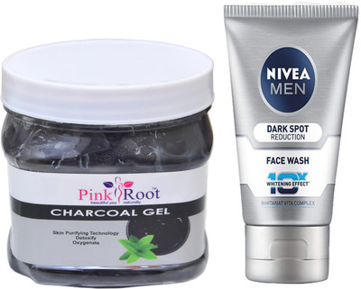 

Pink Root Chracoal Gel 500ml WITH Men Dark Spot Reduction Face Wash(Set of 2)
