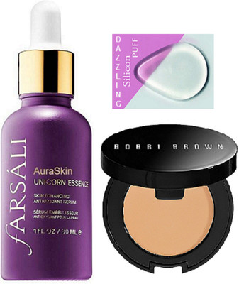 

DAZZLING Silicon Puff & Farsali Serum & Bobbi Brown Compact(Set of 3)