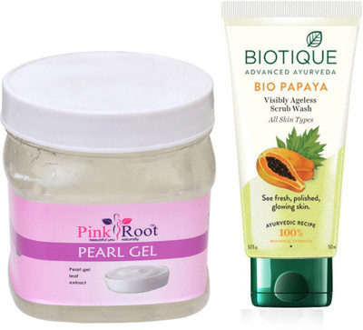 

Pink Root PEARL GEL 500G WITH PAPAYA FACEWASH(Set of 2)