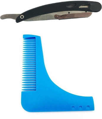 

KYT Combo set of 2 pcs , Comb Grooming blue & Stainless steel razor with Plastic Handle(Set of 2)
