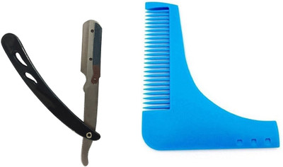

KYT Comb Grooming blue & Stainless steel razor with Plastic Handle(Set of 2)