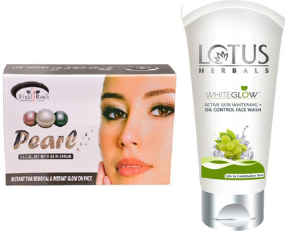 

Pink Root PEARL KIT 83G WITH LOTUS OIL CONTROL FACEWASH(Set of 2)