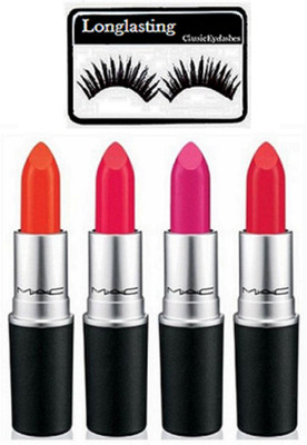 

longlasting eyelashes,mac lipstick ( set of 4 )(Set of 5)