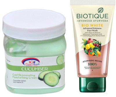 

Pink Root CUCUMBER CREAM 500G WITH WHITE FAIRNESS FACEWASH(Set of 2)