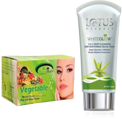 

Pink Root VEGETABLE BLEACH 250G WITH LOTUS SKIN WHITENING FACEWASH(Set of 2)