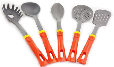 

ekitchen Nylon Cook And Serve Kitchen Tools(Red Handles) Nylon Cutlery Set(Pack of 5)