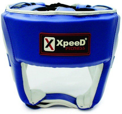 

Xpeed Terminator Contest Leather Men's /Senior Size Practice Fight Gear Blue Large Boxing Head Guard(, Blue