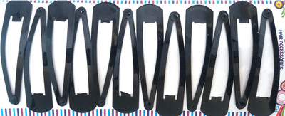 

Fashionable 6 PAIR OF BLACK LARGE Tic Tac Clip(Multicolor)