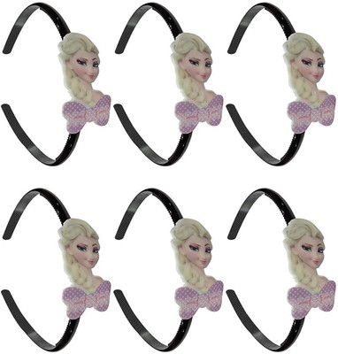 

BOXO Party Wear Use Frozen Hair Bands for Girls and Baby Girls, Best Return Gift For Kids, Set Of 6, Black Hair Band(Black)