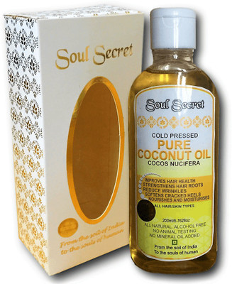 

SOUL SECRET PURE COCONUT OIL cold pressed coconut oil for hair growth and skin moisturization Hair Oil(200 ml)