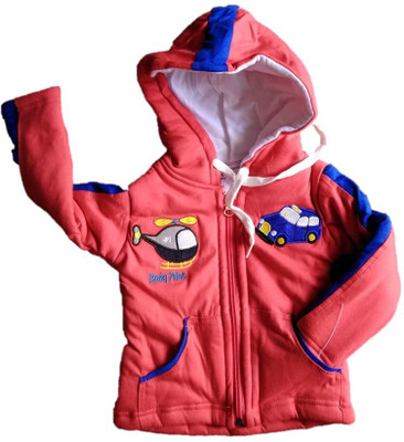 

Arya Krishna Full Sleeve Applique, Graphic Print, Printed, Colorblock Baby Boys & Baby Girls Jacket, Red