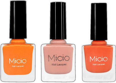 

Micio Luxurious Collection of Glossy Nail Lacquer (Peaches&cream, Nude Elegance, Sunkissed Orange)(Pack of 3)