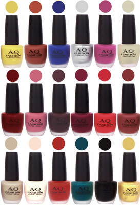 

AQ Fashion Velvet Matte Nail Polish 18 Pcs Combo Set No. 81148 Multicolor(Pack of 18)