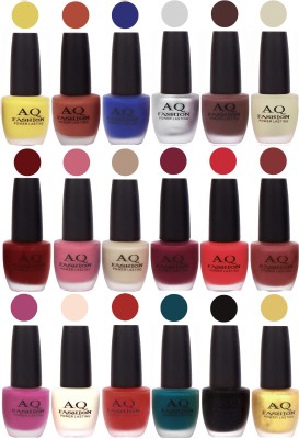 

AQ Fashion Velvet Matte Nail Polish 18 Pcs Combo Set No. 81157 Multicolor(Pack of 18)