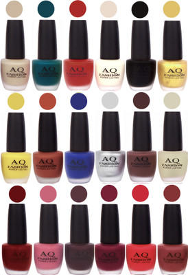 

AQ Fashion Velvet Matte Nail Polish 18 Pcs Combo Set No. 81135 Multicolor(Pack of 18)