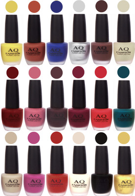 

AQ Fashion Velvet Matte Nail Polish 18 Pcs Combo Set No. 81141 Multicolor(Pack of 18)