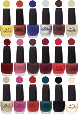 

AQ Fashion Velvet Matte Nail Polish 18 Pcs Combo Set No. 81146 Multicolor(Pack of 18)