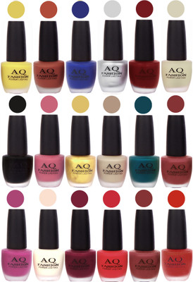 

AQ Fashion Velvet Matte Nail Polish 18 Pcs Combo Set No. 81169 Multicolor(Pack of 18)